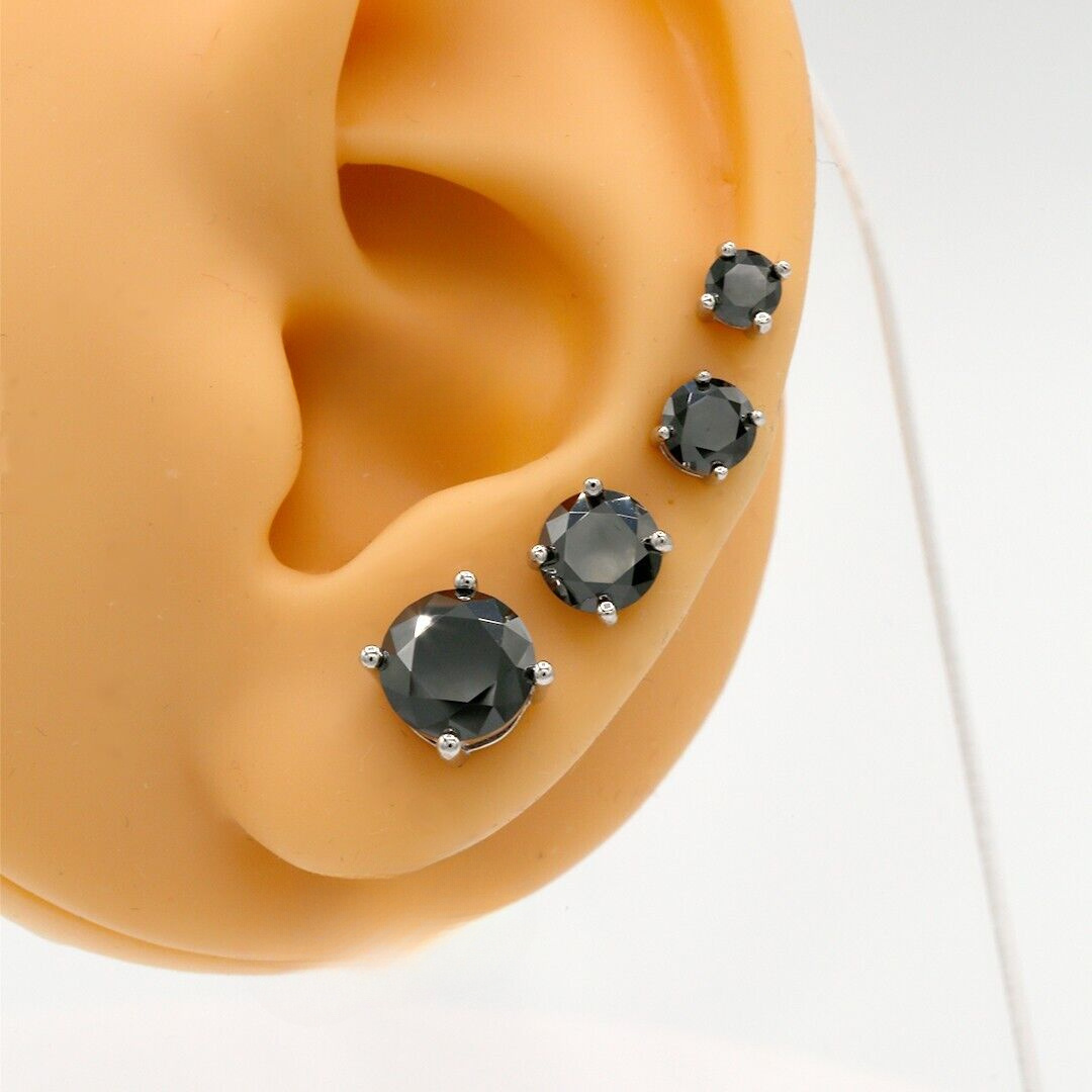 Women's 0.5/1/2/3 Carat Black Moissanite Stud Earrings